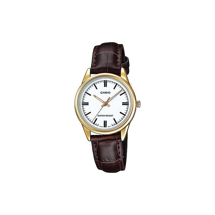 

Casio Standard Series Retro Pointer Classic Waterproof Quartz Movement Leather Strap Watch Women watches White LTP-V005GL-7A White Dial