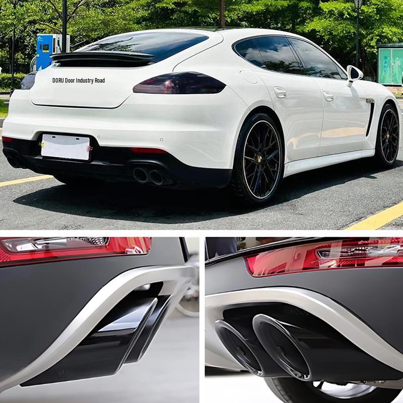 Kompatybilny z Porsche Panamera 2014-16 Końcówki Wydechu Quad Modyfikacja Tylnego Zderzaka GTS