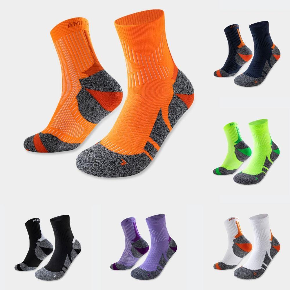 Thickened Cushioned Boat Ankle Socks Professional Marathon Sports Fitness Socks Men Women