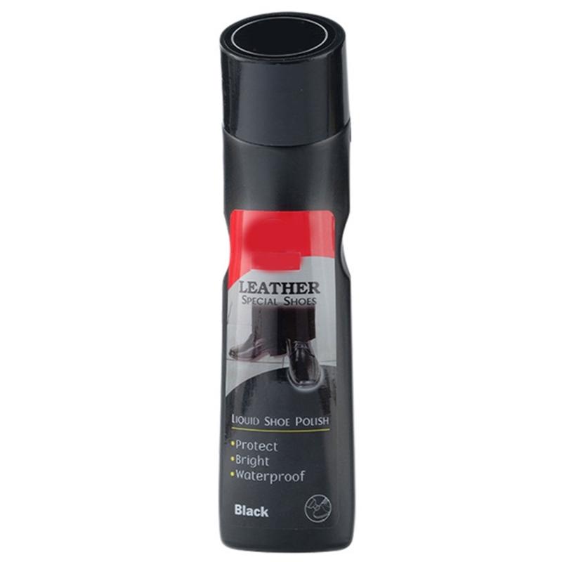 Leather Shoe Liquid Polish With Built In Sponge Applicator Professional Leather Shoe Polish Brush Footwear Care Tool чёрный
