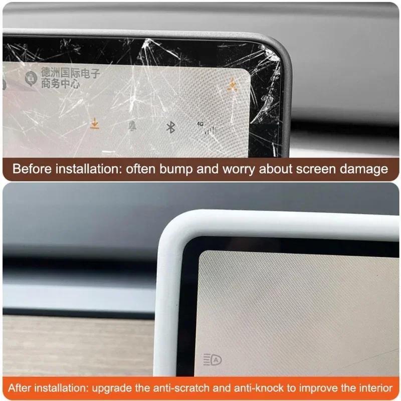 For Tesla Model Y Juniper/Model 3 Highland Silicone Screen Frame Protector Rearview Mirror Protective Trim Cover Accessories