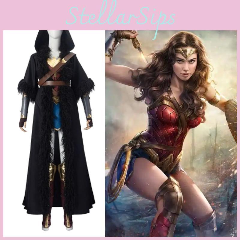 Wonder Diana Woman Prince Cosplay Cape Belt Set Halloween Party Performance