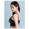 Women Black Floral Lace Longline Push Up Supportive Comfortable Adjustable Strap Bra