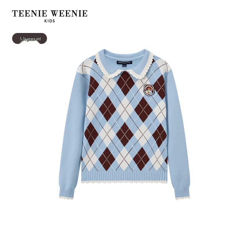 Teenie Weenie Kids' Girl's Argyle Knit Pullover Sweater