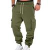 Autumn and Winter Fleece Men's Casual Overalls Men's Multi-pocket Drawstring 11-color Sports Casual Trousers