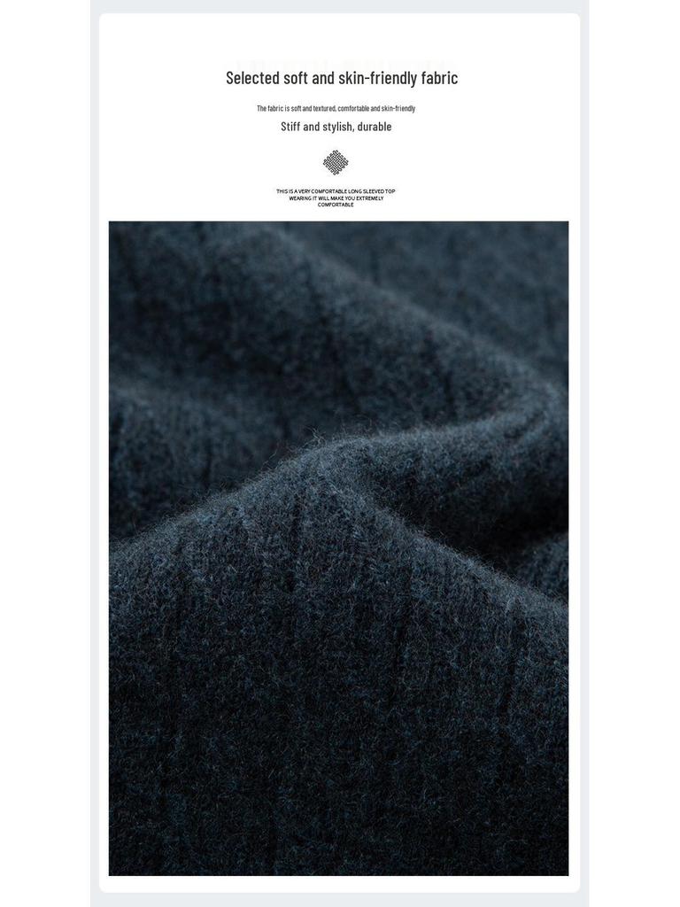 Men's Winter Cashmere Sweater: Fashionable, Warm, Casual Round Neck for All Ages