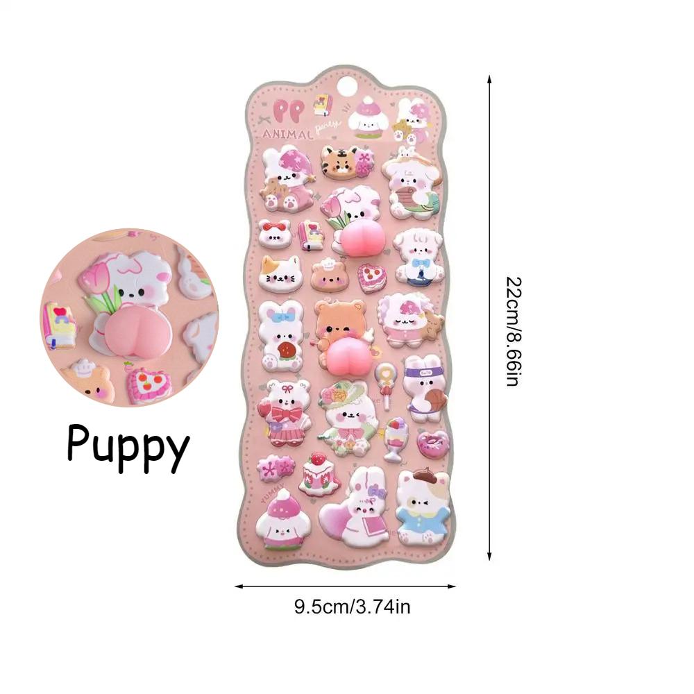 Kids 3D Animal Self-adhesive Stickers - Cute Bear Craft Toys for Phone Case Diary Scrapbook Pencil Case & Tablet Decor