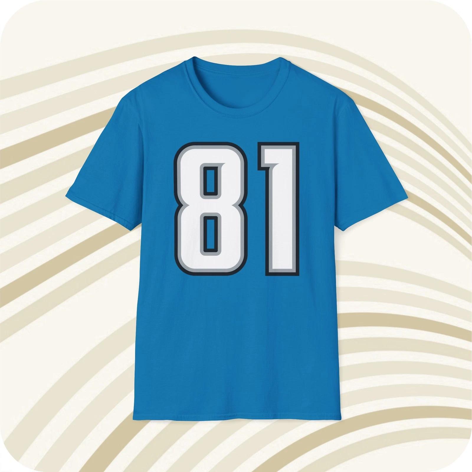 

Calvin Johnson #81 Detroit Lions Jersey T shirt - Front & Back Print 2XL