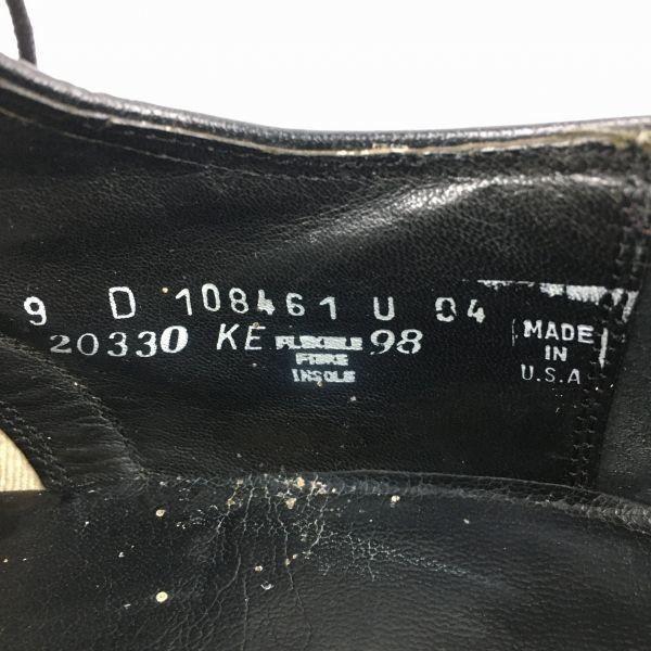 80s USA Made Vintage FLORSHEIM Full Brogue Wingtip Shoes Black Size 9D/26.5-27.0 Men's(USED)