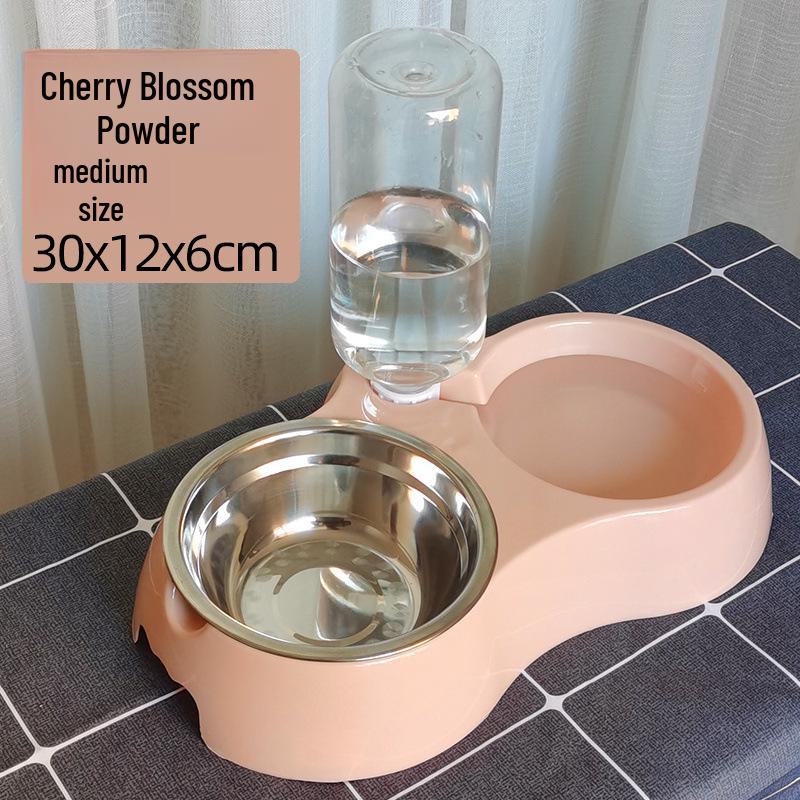 Automatic Double Bowl Pet Feeder: Dog & Cat Food and Water Bowl
