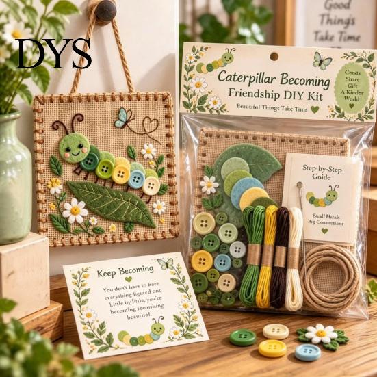 Craft Kits for Creative Kids Button Blessing Friendship DIY Kit, Animal Insect Educational Hands on Toys Art Kit Adults Teens, Handmade Gift & Hanging