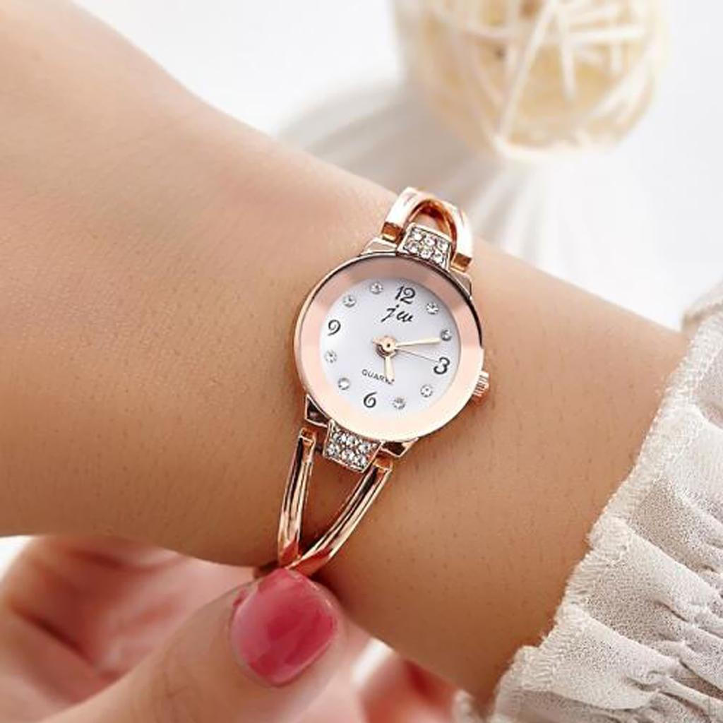 

Модный браслет, водонепроницаемые, с бриллиантами, кварцевые часы, круглый диск для женщин