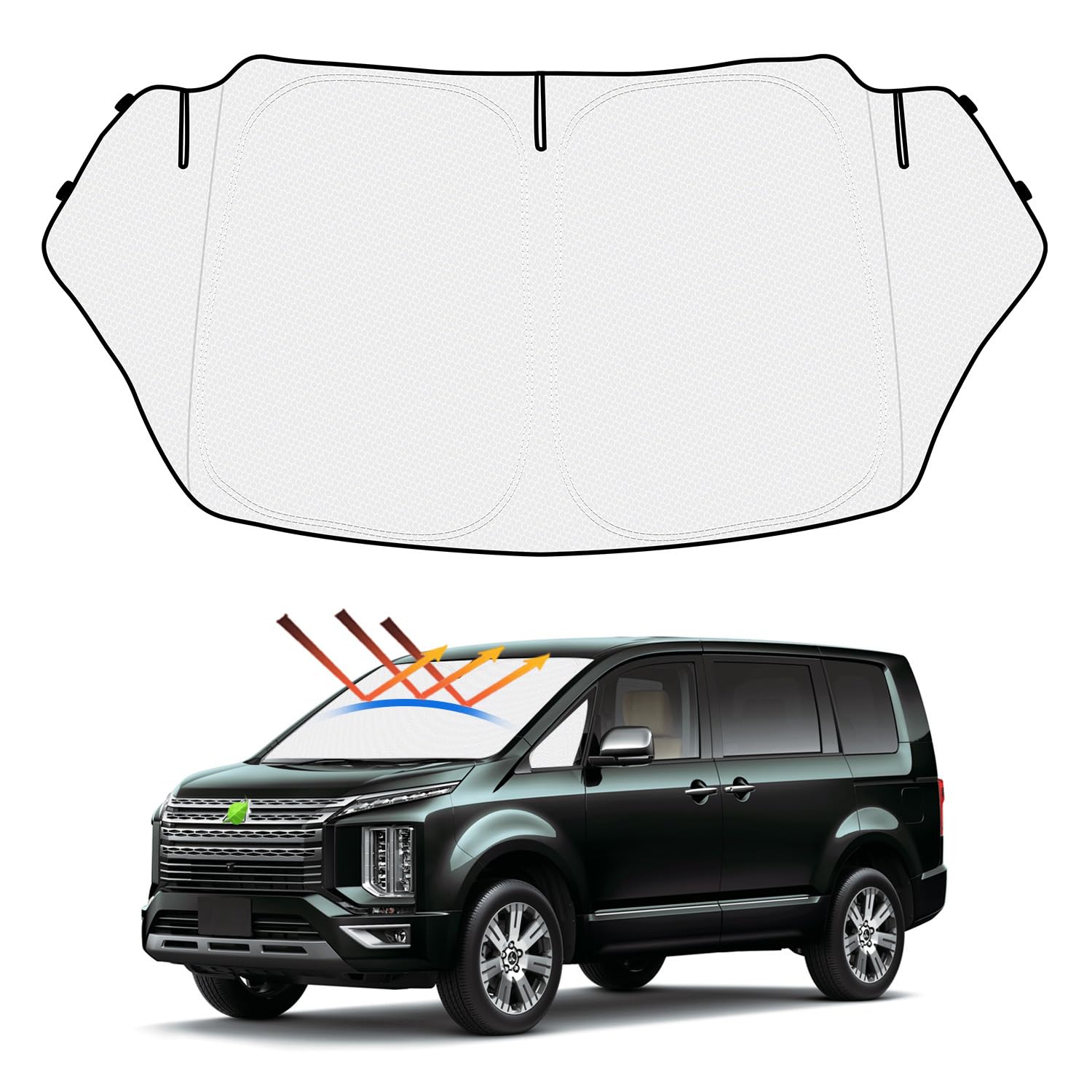 

Wheel Sunshade Mitsubishi Delica D5 Sunshade for Windshield DELICA D5 February 2019 Present Car Sunshade with Triangular Window UV Cut Sunshade Sun
