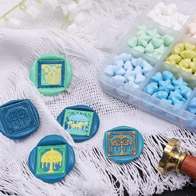 Colorgul Wax Seal Beads Set With Vintaged Star Shape For Handmade Invitations Envelopes Journals Gift Wrapping