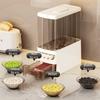 5 Compartments Beans Storage Bin Built-in Measuring Cup Grain Barrel Grain Storage Box  Oats