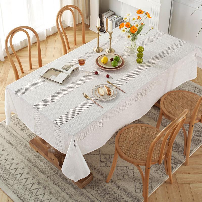 French Pastoral Lace Tablecloth Cotton Hollow Photo White Embroidered Coffee Table Tablecloth Table Cloth
