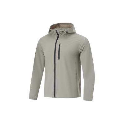 Giacca da Uomo Li Ning Ice Smooth Cool Technology Protezione UV Traspirante per Ciclismo, Arrampicata, Attività all'Aperto, Soft Shell, Protezione Solare UPF50+, Grigio AWDU823-1