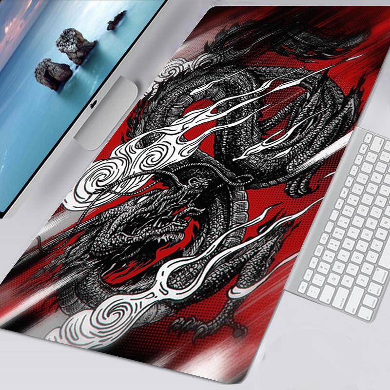 Black and White Mousepad Gamer Kawaii Non-slip Mouse Pad 40x90cm Mouse Mat Sakura Card Gaming Mausepad Deskmat Tappetino Mouse