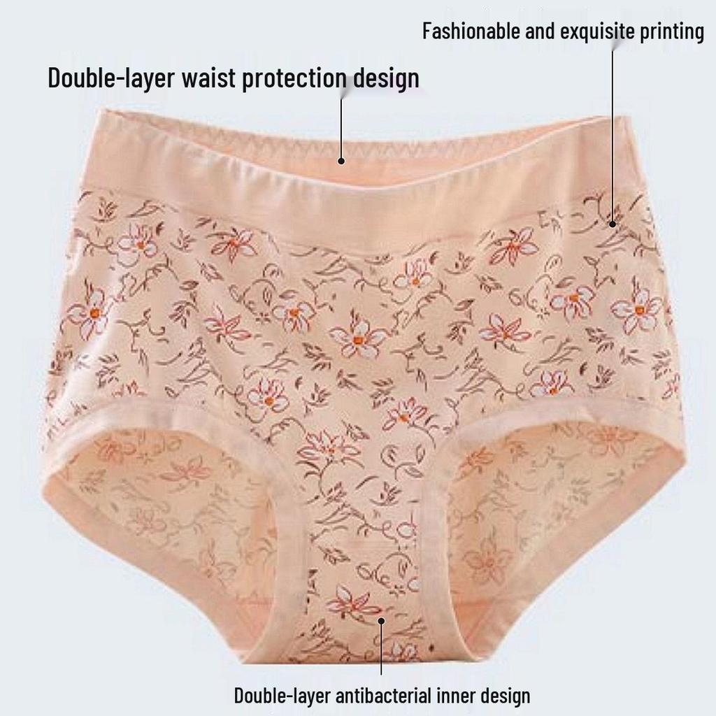 Mom’s Style Cotton High-Waisted Plus Size Briefs for Women