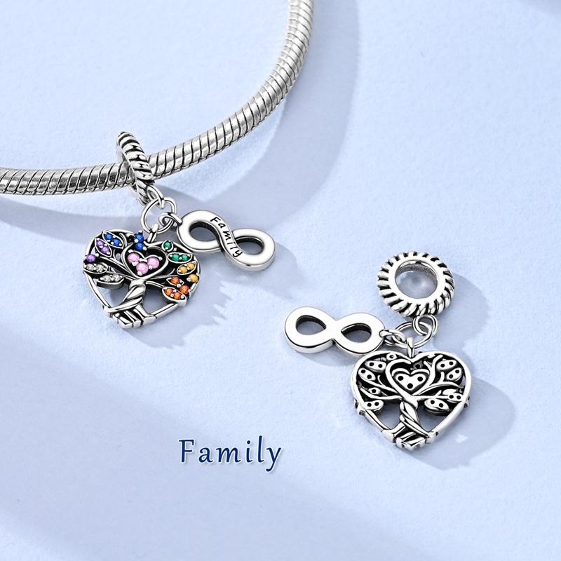 New In Charm 925 Silver Tree of Life Rose Pendant Charms Beads Fit Original 925 Bracelet For Women Jewelry Gift DIY