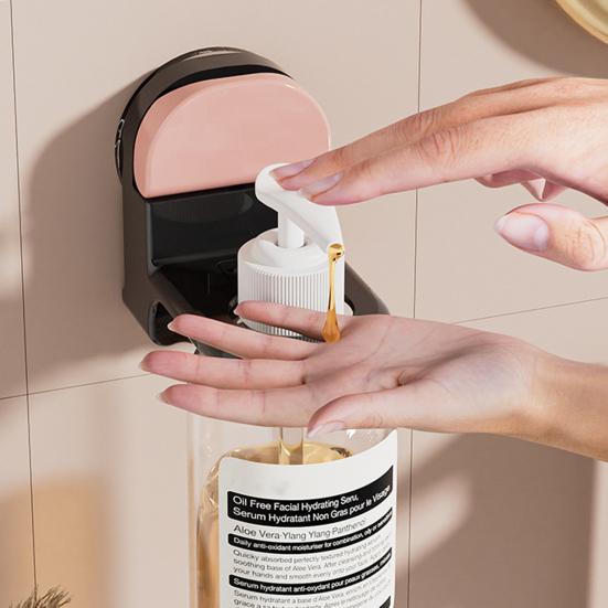 Suction Cup Bathroom Hanger Wall Mounted Hook Space Saving Organizer Adjustable Soap Dispenser Holder for Shower Shampoo Bottle