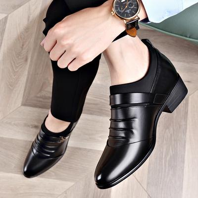 Business Lederschuhe Herren formell weiß innere Höhe Erhöhung spitze Zehenhöhe Erhöhung Schuhe mittlerer Absatz Friseurschuhe lässige Einzelschuhe K