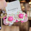 1 Pair Kid Hair Band  Cute Sweet Floral Heart Bear Crystal Hair Rope for Baby Girl Little Girl Hair Accessories