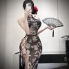 National style retro cheongsam sexy lingerie hollow pure desire temptation free nightdress uniform suit