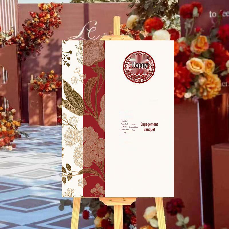 Custom Wedding Ceremony Welcome Sign: Engagement Directional Decor with Water Background