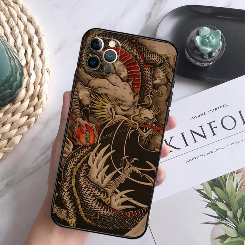 Chinese Dragon Phone Case For iPhone 16 15 14 13 12 11 Pro Max 12 13 Mini 7 8 16 Plus X XR XS Max Cover