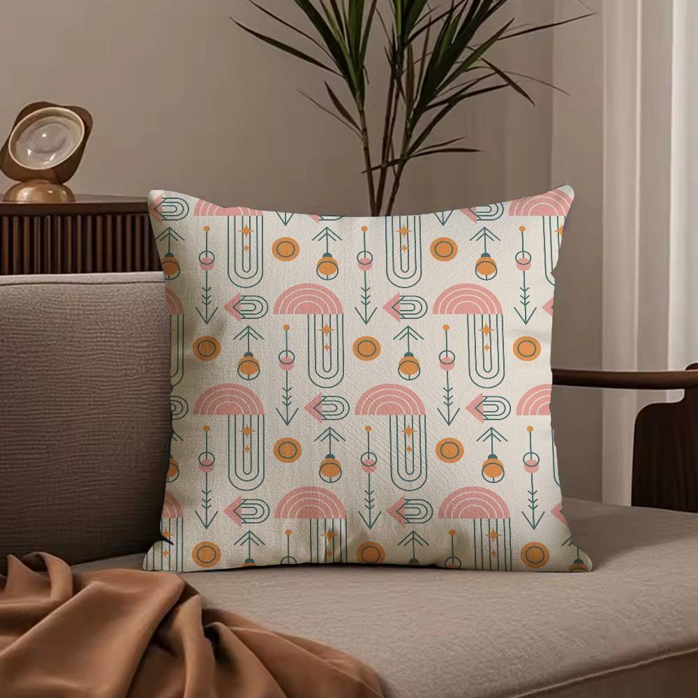 Boho Plant Nordic Pillow Case Anti-dustmite Pillowcase Invisible zipper silky short plush Sofa cushion cover