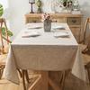 Modern Simple Waterproof Linen Bamboo Solid Color White Home Hotel Tablecloth, Plain Coffee Table Table Cloth
