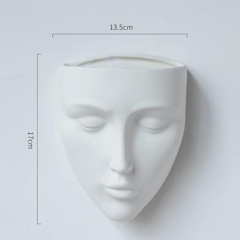 Silent Human Face Ceramic Vase Creative Wall-mounted Vase Table Decoration Plant Pots Flower Arrangement Room Aesthetic Decor