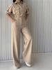 Women's Fashion Jumpsuit: New Loose-Fit, Waist-Slimming Wide-Leg Pants with Lapel Workwear Design.