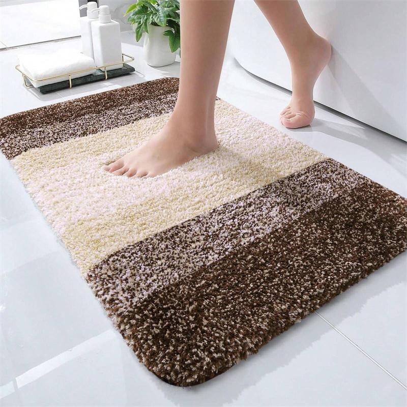 Gradient Stripes Imitation Cashmere Bathroom Floor Mats Anti-Slip Wear-Resistant Bathroom Mats Home Decoration
