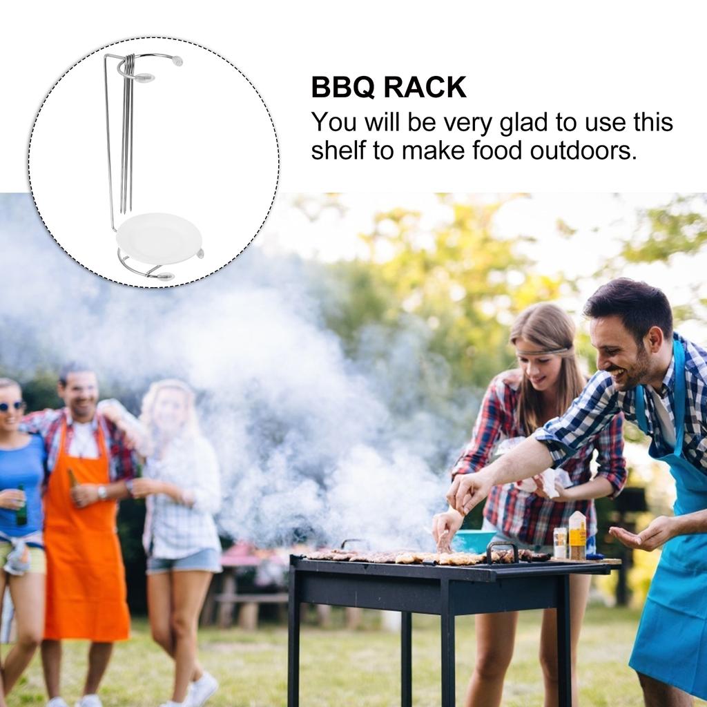 Outdoor Grillspieß mit Halter Bratenrost BBQ Hängend Xiang Edelstahl