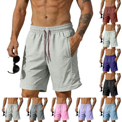 Mens Drawstring Waist Casual Loose Fit Sports Shorts Lightweight Breathable Quick Dry Fabric for Outdoor Workout Running