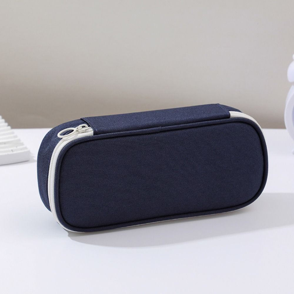 Astuccio Portapenne in Tessuto Oxford Monocolore Grande Capacità Organizer per Cancelleria Forniture per Ufficio