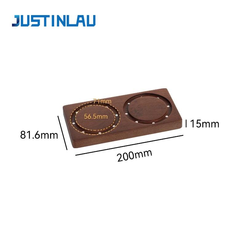 

51/53/58mm Magnetic Wall-mounted Powder Bowl Universal Storage Board Coffee Filter Bowl Storage Rack Solid Wood Storage Seat