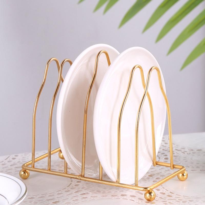 Metal Iron Kitchen Dish Plate Chopping Board Organizer Drainer Shelf for Home Kitchen Cooking Countertop Rack