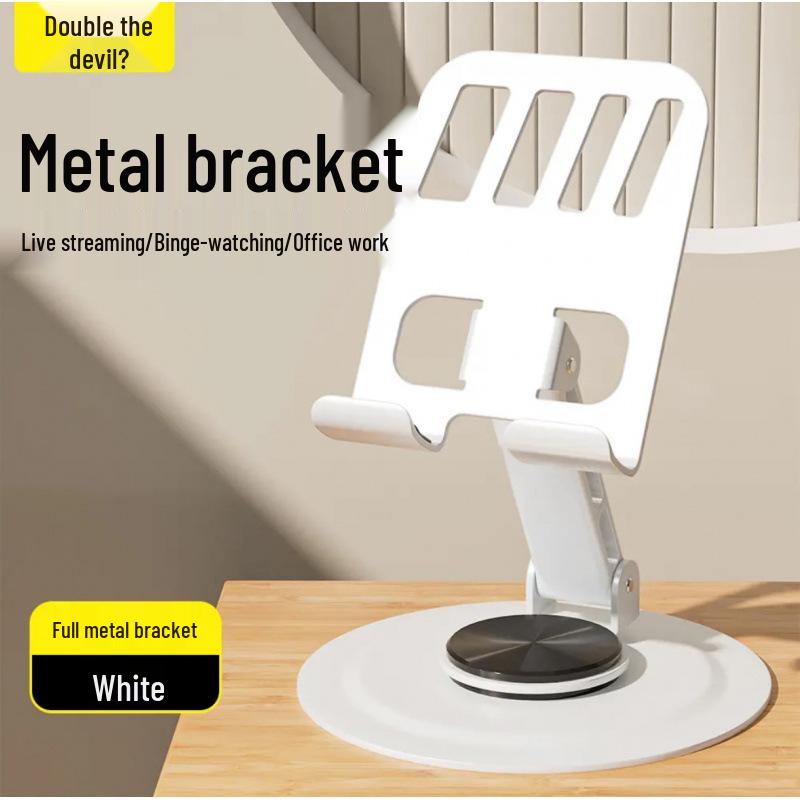 

Double Magic Metal Rotating Phone & Tablet Stand: Foldable, Heat Dissipating, Universal Holder for Relaxed Viewing Boxed