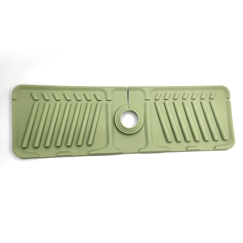 

Коврик для защиты от брызг кухонного крана, силиконовая губка для крана для раковины, полка для слива, защитный коврик для столешницы в ванной, быстросохнущий поддон для кухни 45x14x1.6cm