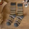 Women's Cotton Socks for Autumn and Winter Thickened Retro Mid-calf Women's Ethnic Pile Socks
