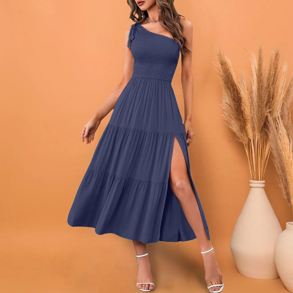 Fashion Women's Summer Casual Fashion Solid Color Pullover Sleeveless Dress