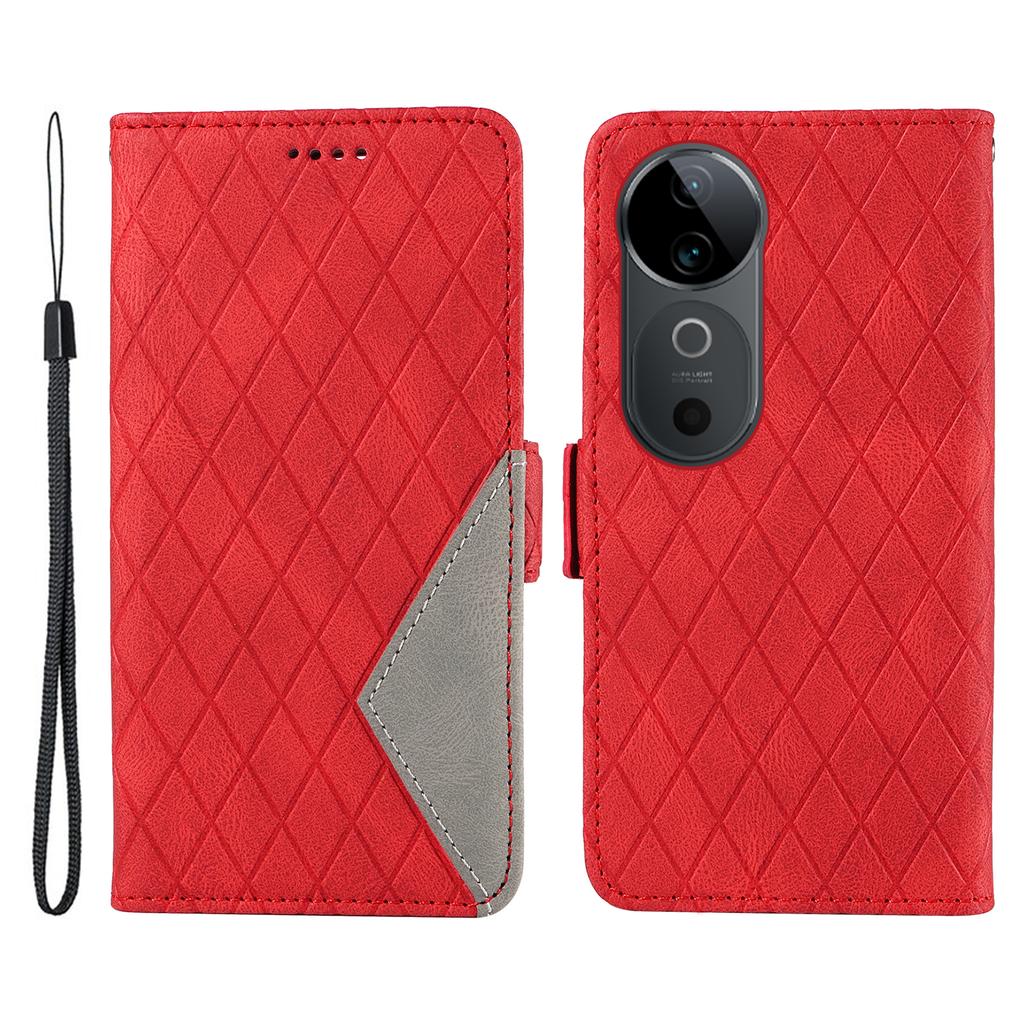 For Vivo S19 5G/V40 5G Case Rhombus Splicing Leather Phone Cover