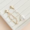Geometric pearl stud earrings asymmetrical earrings personality irregular baroque earrings