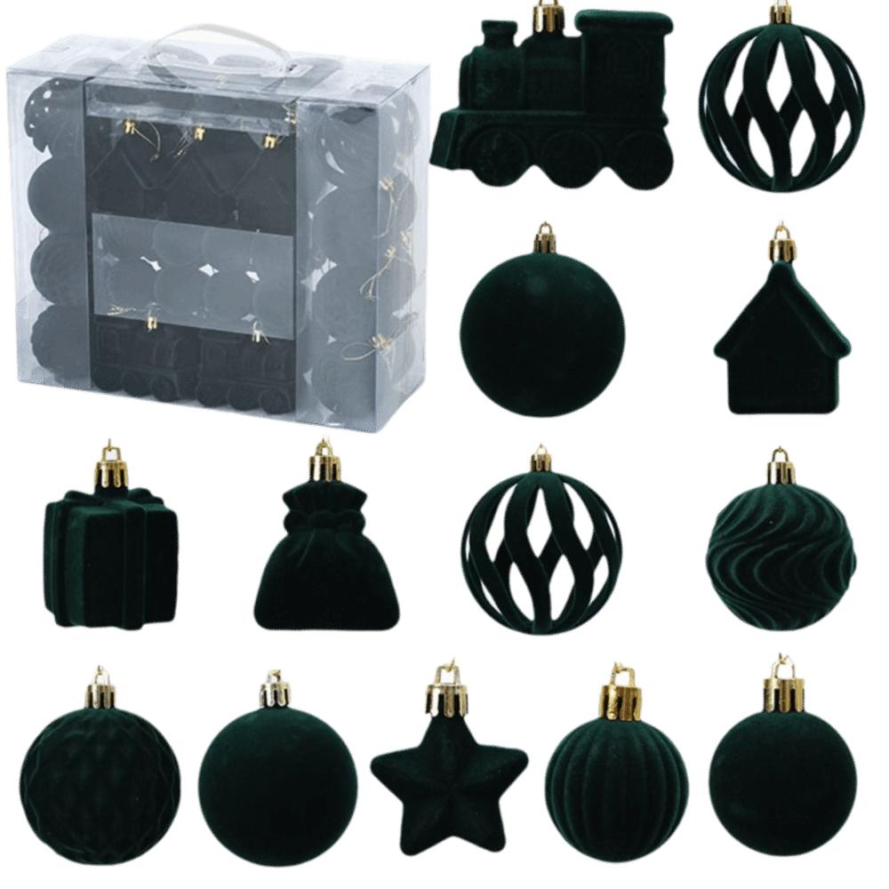 50pcs Velvet Christmas Ornaments Irregular Shape Xmas Hanging Decorations Home Decor