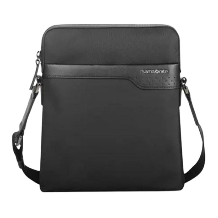 New SAMSONITE Nylon With Cow Leather Shoulder Bag, Crossbody Bag Men's Black BR609004