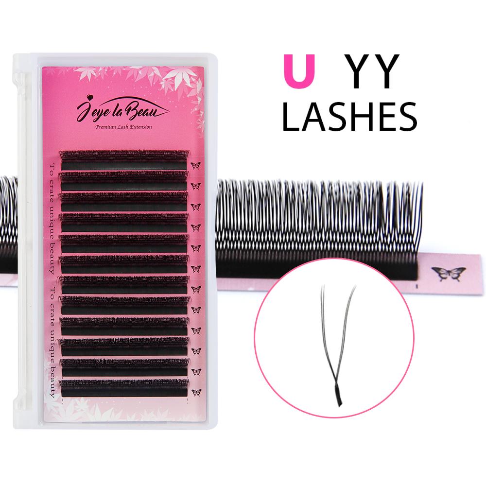 Goddess U Shape YY Eyelash Extension 2D UY Mink Premade Volume Fans Individual False Lashes U-shape YY Lashes Automatic Lashes