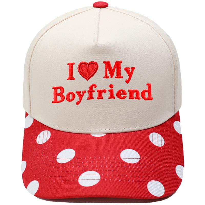 My Boyfriend Love Embroidery Truck Driver Baseball Cap Retro Color Matching Men's and Women's Casual Sun Hat